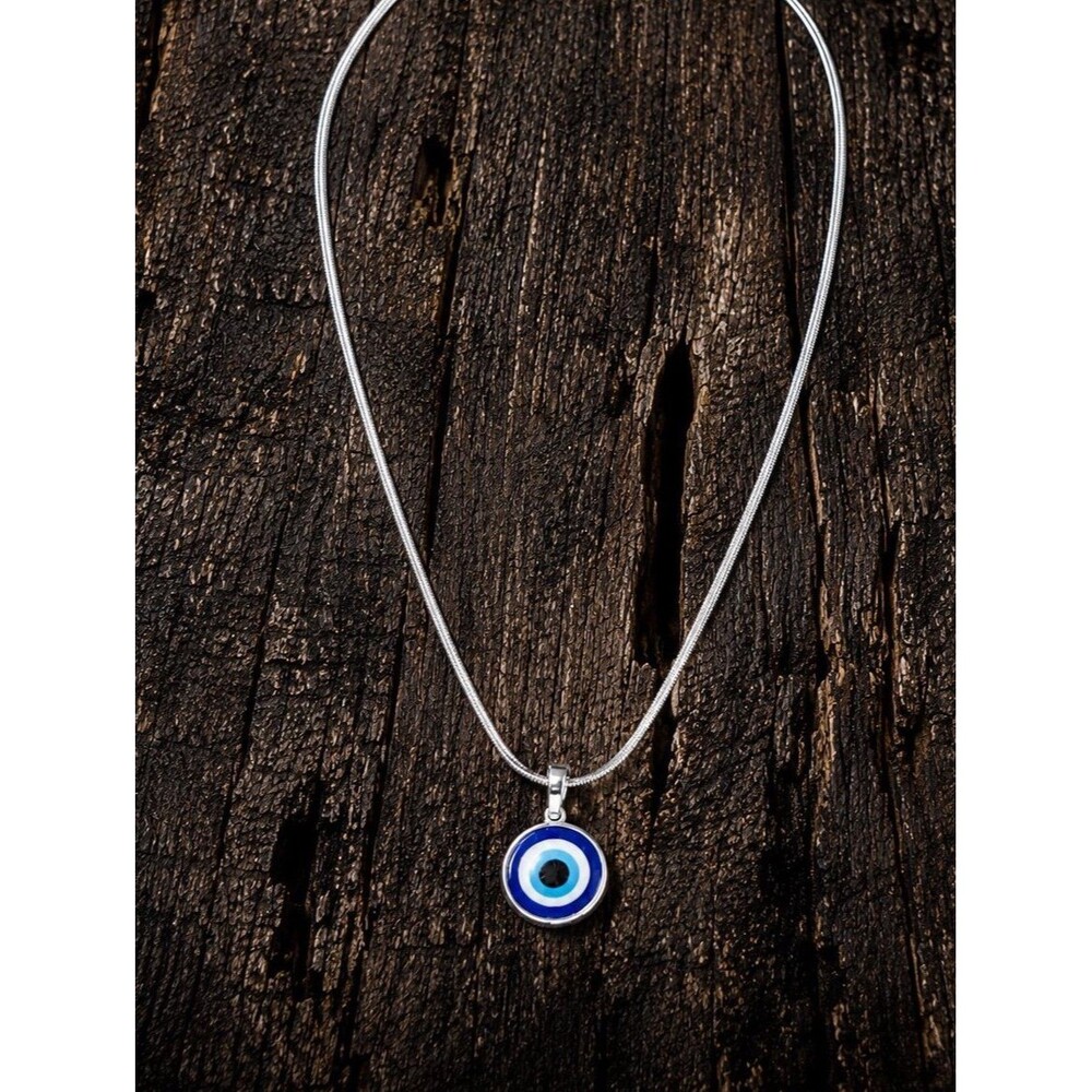 Silver Evil Eye Pendant Necklace